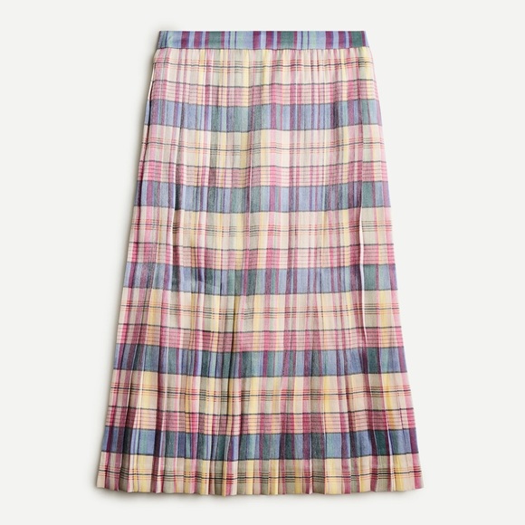 J. Crew Dresses & Skirts - J. Crew Pleated Midi Skirt In Shimmering Plaid Women’s 4